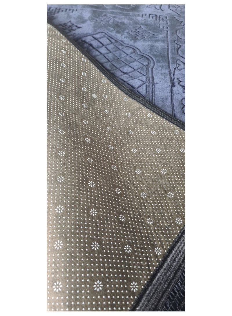 Large Velvet Soft Prayer Mat White  - Image 2