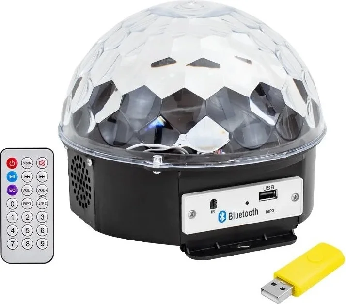 إيه واي تي Powermaster USB Bluetooth Supported Controlled Speaker Half World Disco Ball Colorful Ceiling Lighting