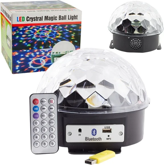 إيه واي تي Powermaster USB Bluetooth Supported Controlled Speaker Half World Disco Ball Colorful Ceiling Lighting