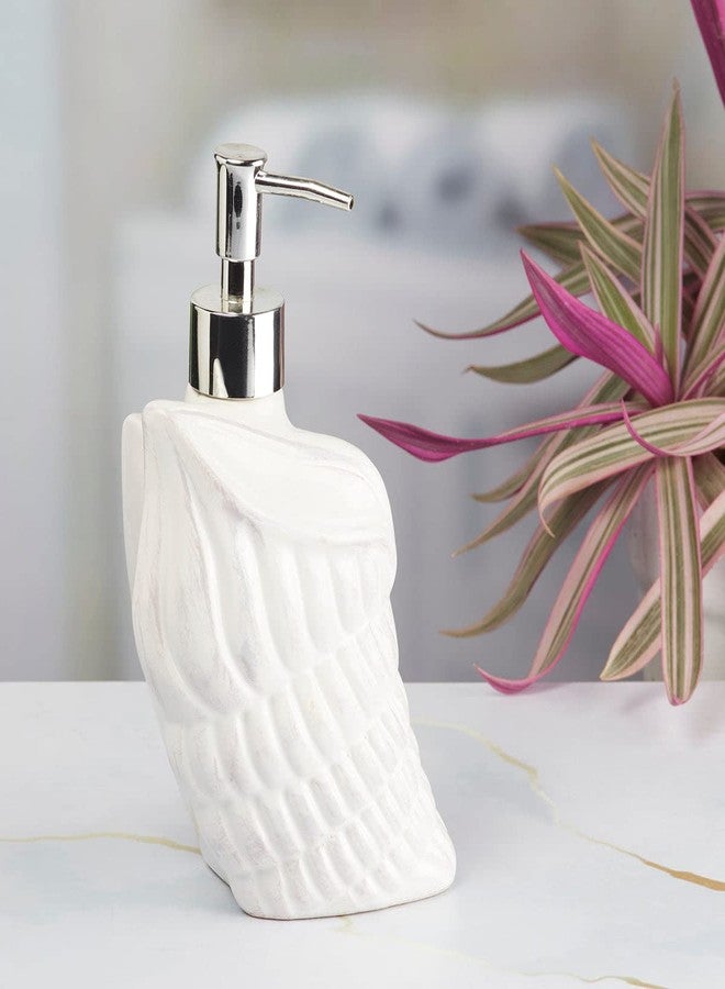 SaSaSa Ceramic Soap Dispenser for Bathroom handwash, refillable Pump Bottle for Kitchen Hand wash Basin, Set of 1, White (7965) - Image 5