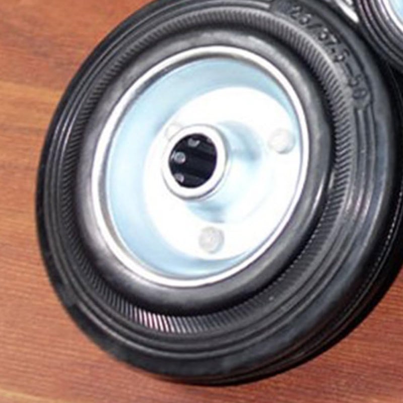عجلة كاستر مطاطية صلبة 4 بوصات ثقيلة الاستخدام مع محمل دوار للعربات الداخلية والخارجية - Image 5