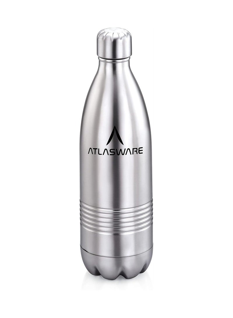 Atlasware Hot and Cold Vacuum Food Grade Stainless Steel Water Bottle (1000ml,) - Image 1