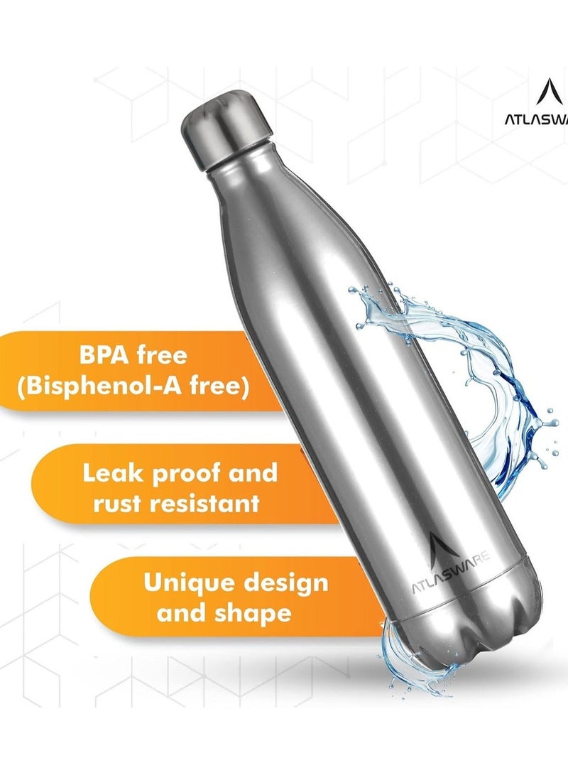 Atlasware Hot and Cold Vacuum Food Grade Stainless Steel Water Bottle (1000ml,) - Image 4
