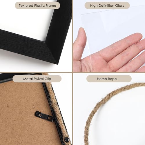 QUTREY 4x6 Collage Picture Frames Black, 6 Openings Vertical Hanging Photo Frame Set Display 4 by 6 inch Pictures for Wall Decor, 2 Pack - Image 3