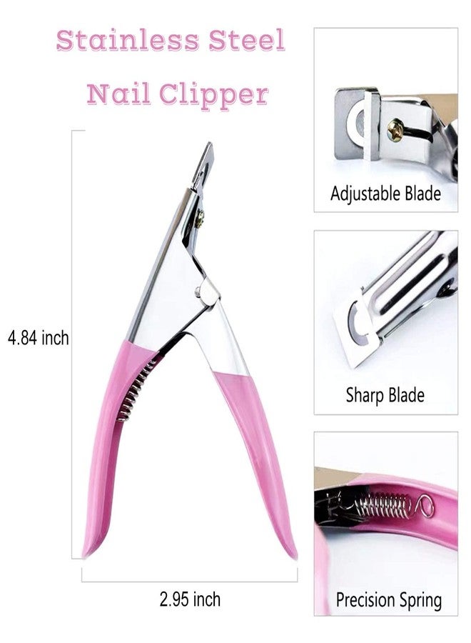 INOG Nail Tip Clipper Edge Cutter Adjustable Stainless Steel False Artificial Acrylic Fake Trimmer Manicure Pedicure Sharp Rustproof Blade Clip Tool For Salon Home Art,Beauty Design DIY - Image 3