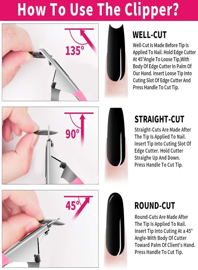 INOG Nail Tip Clipper Edge Cutter Adjustable Stainless Steel False Artificial Acrylic Fake Trimmer Manicure Pedicure Sharp Rustproof Blade Clip Tool For Salon Home Art,Beauty Design DIY - Image 2