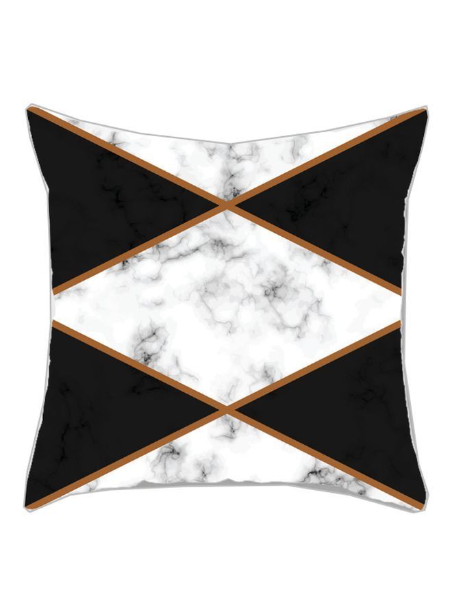 NIBEMINENT Geometric Pattern Printed Cushion Cover Black/White/Grey 45x45cm