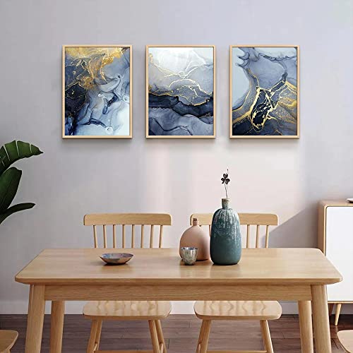 DZRWUBHS Framed Wall Art for Living Room Abstract Wall Decor for Bedroom Abstract Ink painting Wall Artworks Hang Pictures for Office Decoration 3 Panels Home Decor Posters Natural wood Framed Art Prints - Image 5