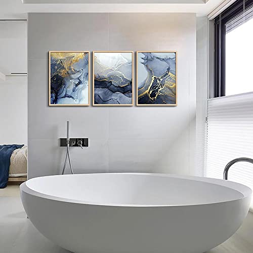 DZRWUBHS Framed Wall Art for Living Room Abstract Wall Decor for Bedroom Abstract Ink painting Wall Artworks Hang Pictures for Office Decoration 3 Panels Home Decor Posters Natural wood Framed Art Prints - Image 4