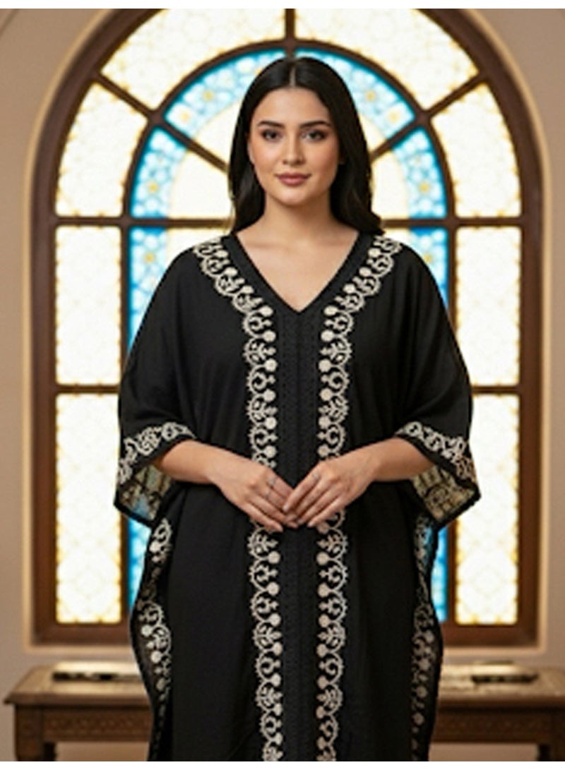 Alaya Embroidered Chikankari Cotton Kaftan-AL2556 - Image 4