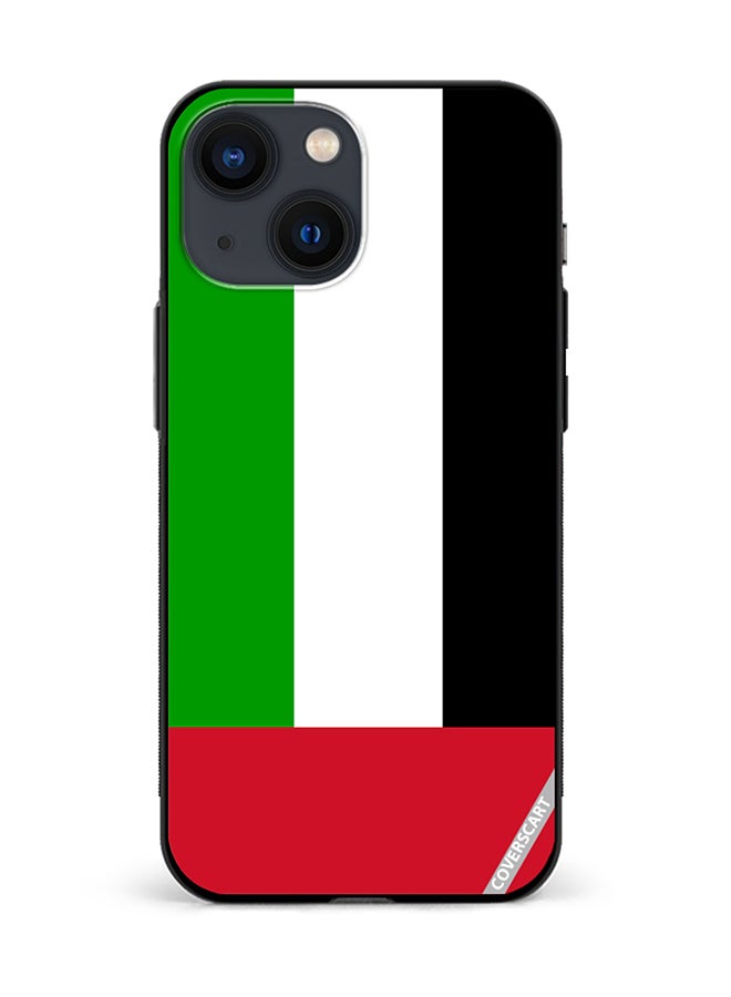 Protective Case Cover For Apple iPhone 13 Mini Uae Flag Design Multicolour