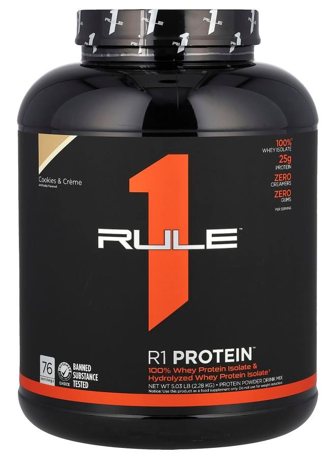 R1 Protein Powder Drink Mix Cookies & Creme 5.03 lb (2.28 kg)