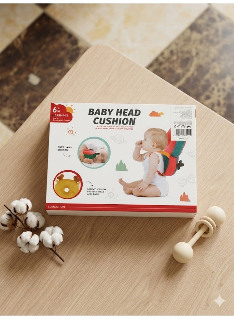 وسادة حماية رأس الأطفال مصممة خصيصًا لحماية طفلك أثناء مراحل الزحف والتعلم. تتميز بتصميم مريح وداعم للرأس، مصنوع من مواد ناعمة وآمنة لتوفير أقصى درجات الراحة - Image 4