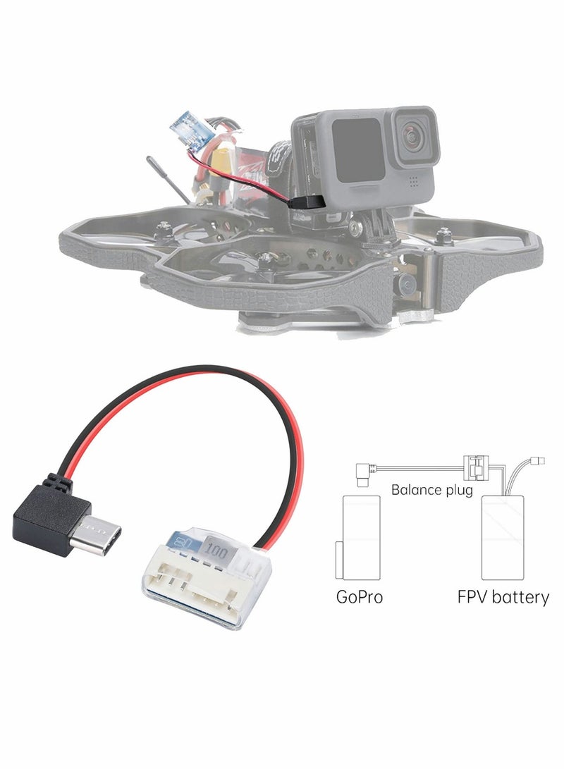 SYOSI 2 Packs Upgraded 90° Type C to 5V Balance Plug Charging Cable for GoPro Hero 6 7 8 9 Used 3 5inch FPV Drone - Image 3