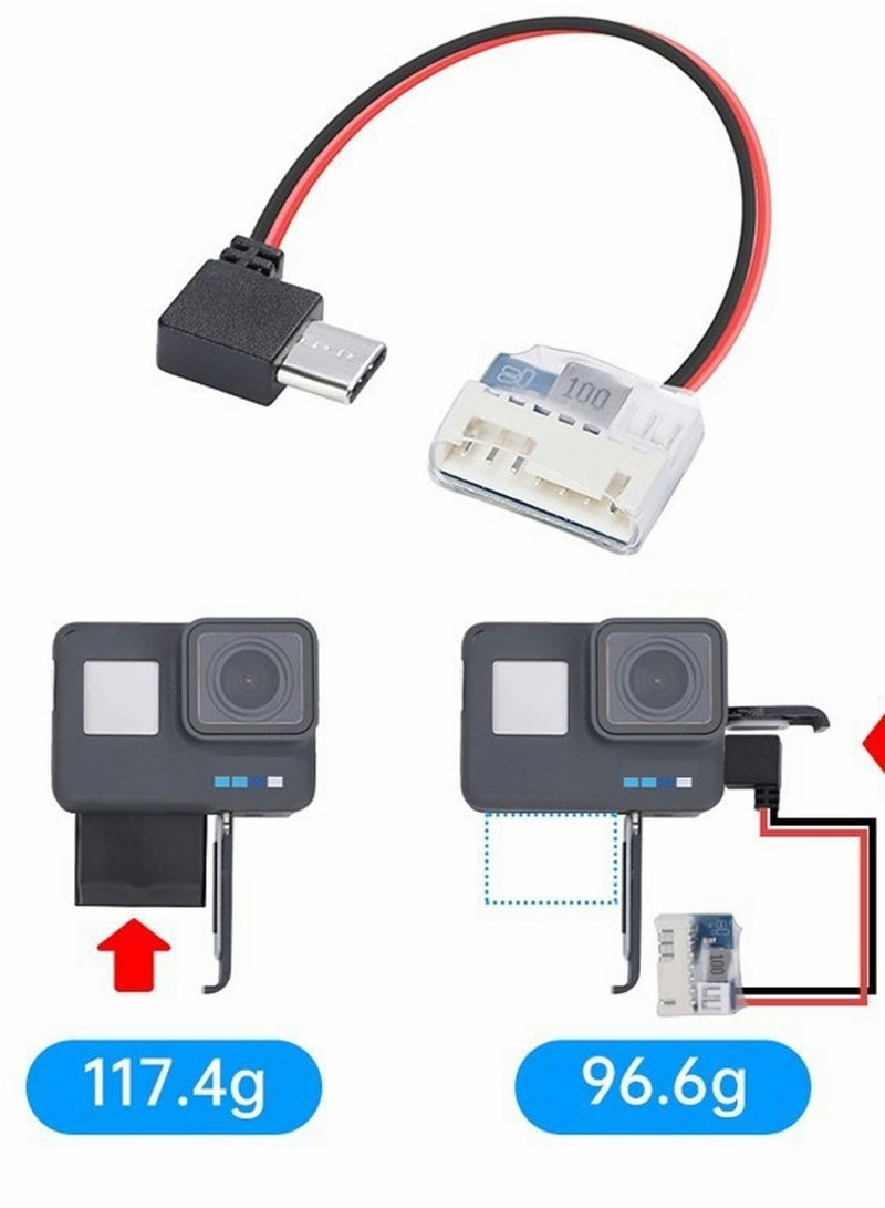 SYOSI 2 Packs Upgraded 90° Type C to 5V Balance Plug Charging Cable for GoPro Hero 6 7 8 9 Used 3 5inch FPV Drone - Image 2
