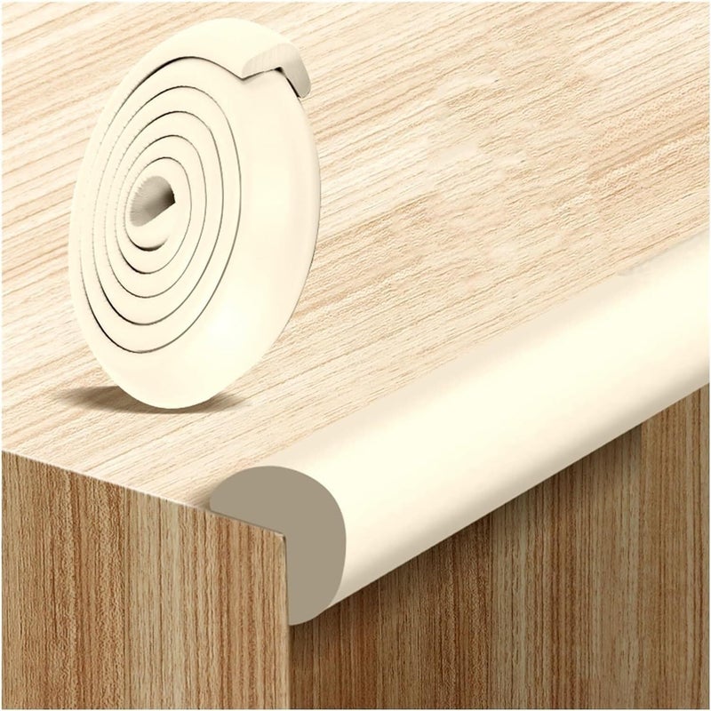 MekUk Garage Wall Protector Proofing Corner Guards Protectors, Furniture Corner Guards, Protective Foam Cushion, Sharp Edges Padding for Parking Garages(White-a,3pcs) - Image 1