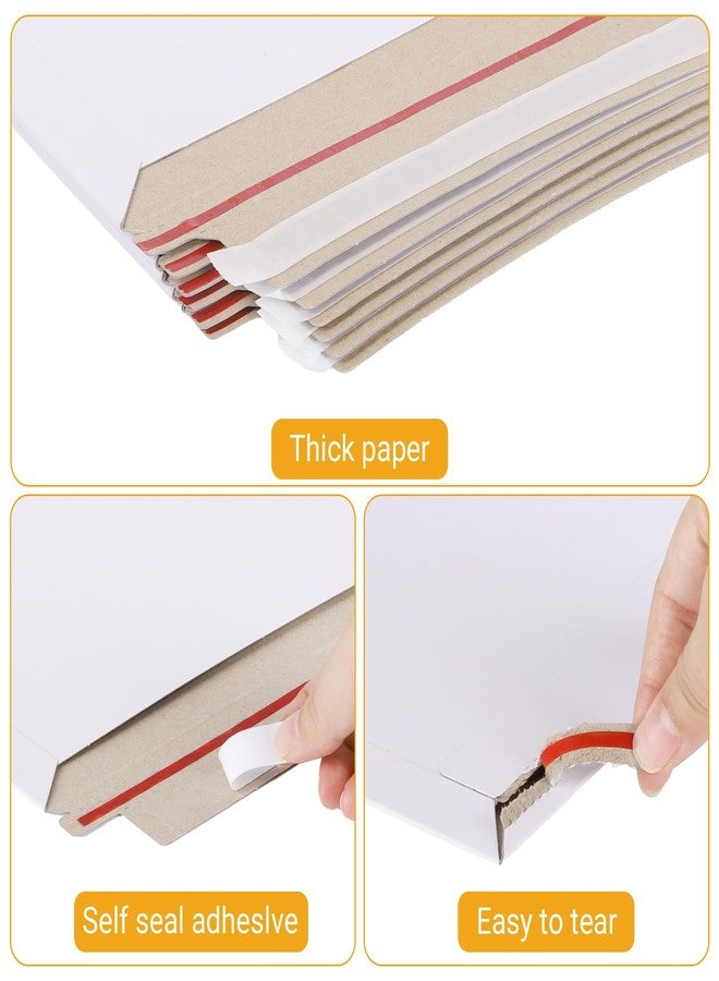 zmybcpack 25 Pack 13x18 inch Large Rigid Mailer Self Seal Photo Document Mailers, Stay Flat White Cardboard Envelopes White Photography Mailers for CD, Photos, Document - Image 3