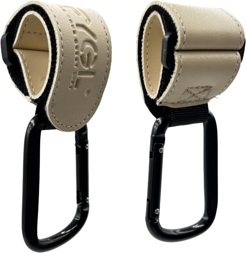 FYGL Stroller-Hooks - Adjustable Stroller Carabiner Clips, Universal Stroller Clips and Hooks for Parents and Travelers - Ideal Stroller Accessories for Shopping, Travel, and Baby Gear - Apricot 2Pack - Image 1