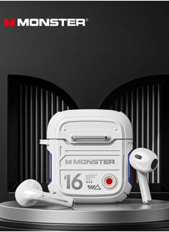 Monster Airmars XKT16 Wireless Headphones Bluetooth Earphones Low Latency Noise Reduction Headphones Large Battery Capacity for Sports Games Headset Lvory