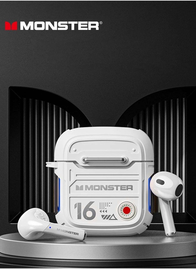 Monster - Monster Airmars XKT16 Wireless Headphones Bluetooth Earphones Low Latency Noise Reduction Headphones Large Battery Capacity for Sports Games Headset Lvory - Image 1