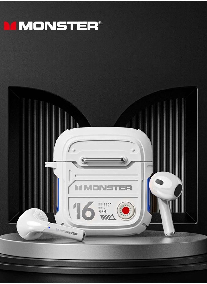Monster - Monster Airmars XKT16 Wireless Headphones Bluetooth Earphones Low Latency Noise Reduction Headphones Large Battery Capacity for Sports Games Headset Lvory - Image 1