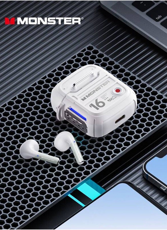 Monster - Monster Airmars XKT16 Wireless Headphones Bluetooth Earphones Low Latency Noise Reduction Headphones Large Battery Capacity for Sports Games Headset Lvory - Image 1