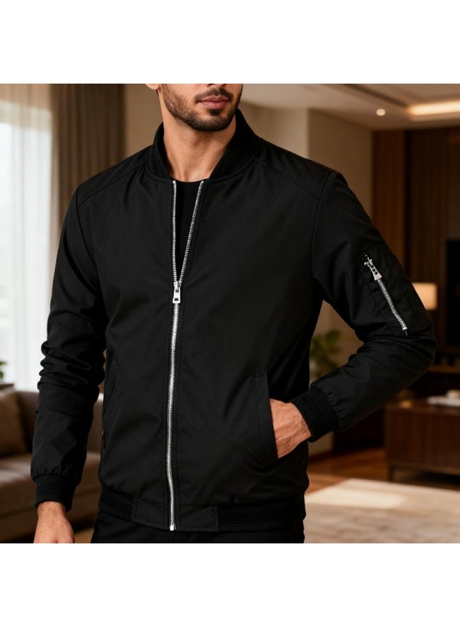 Men’s Slim Fit Lightweight Softshell Bomber Jacket – Casual, Comfortable Sportswear Coat for Active Wear - Image 5