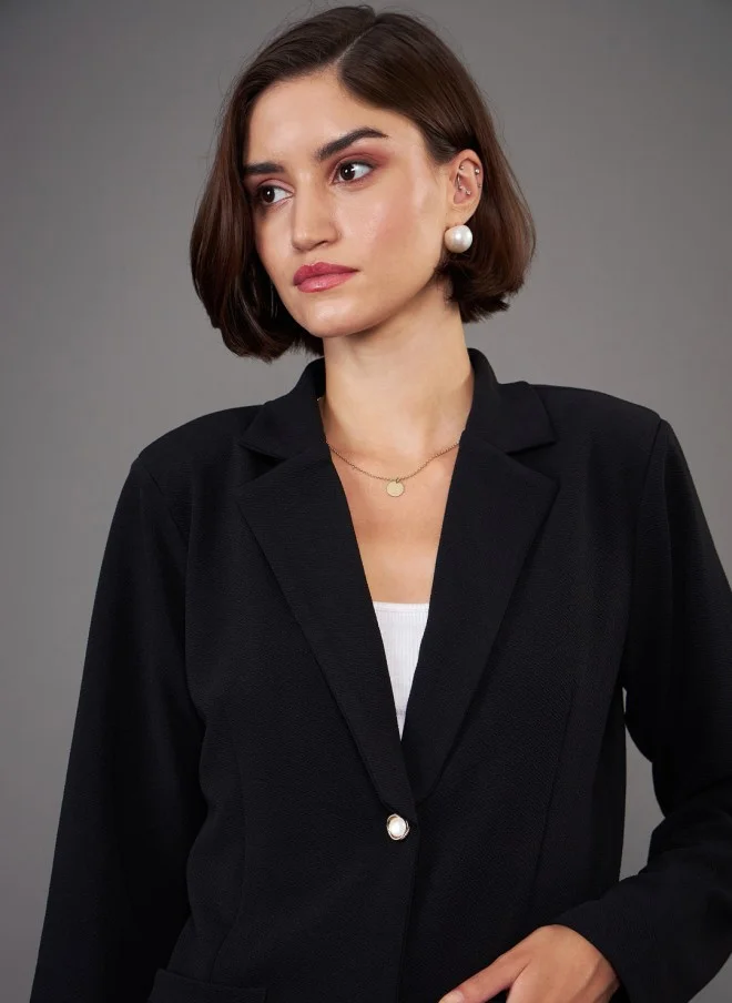 ساسافراس SASSAFRAS Black Slim Fit Blazer and Trousers Co-Ords for Women