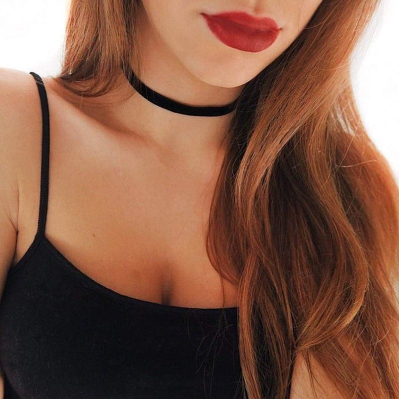 Zoestar Choker Necklace Black Velvet Collar Necklaces for Women(Gold) - Image 2