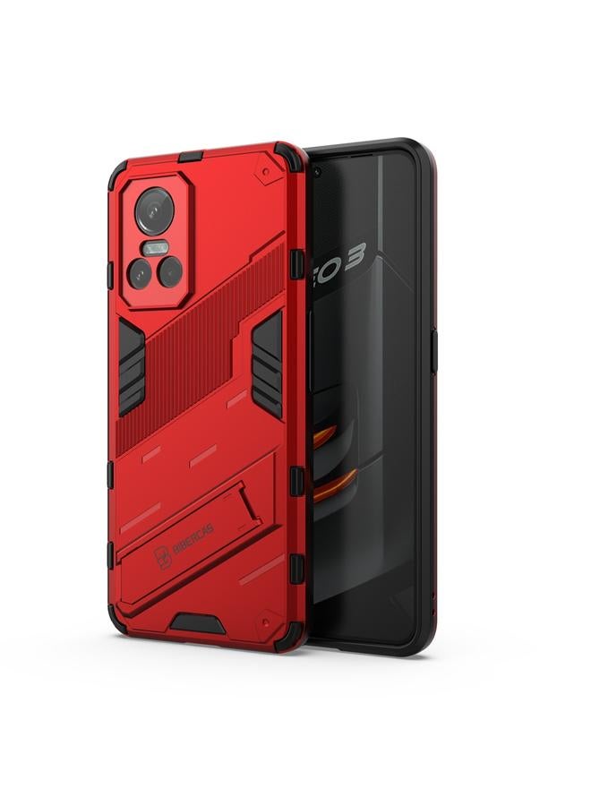 اس-توب جراب لهاتف OPPO Realme GT Neo3 5G China Punk Armor 2 في 1 PC + جراب هاتف مقاوم للصدمات من مادة TPU مع حامل غير مرئي - Image 2