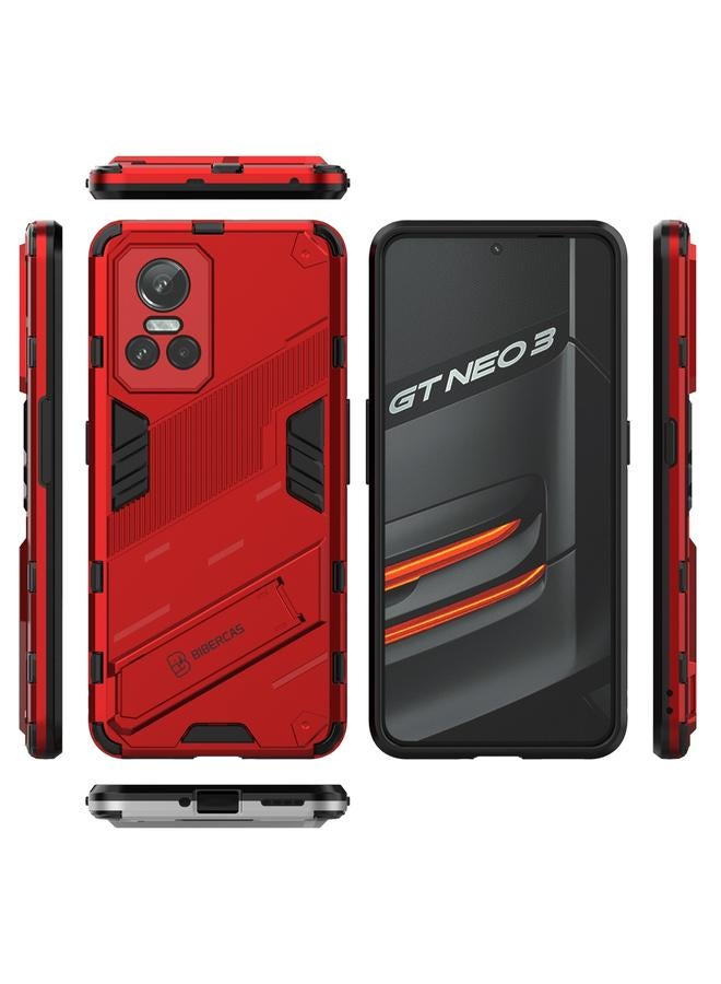 اس-توب جراب لهاتف OPPO Realme GT Neo3 5G China Punk Armor 2 في 1 PC + جراب هاتف مقاوم للصدمات من مادة TPU مع حامل غير مرئي - Image 3