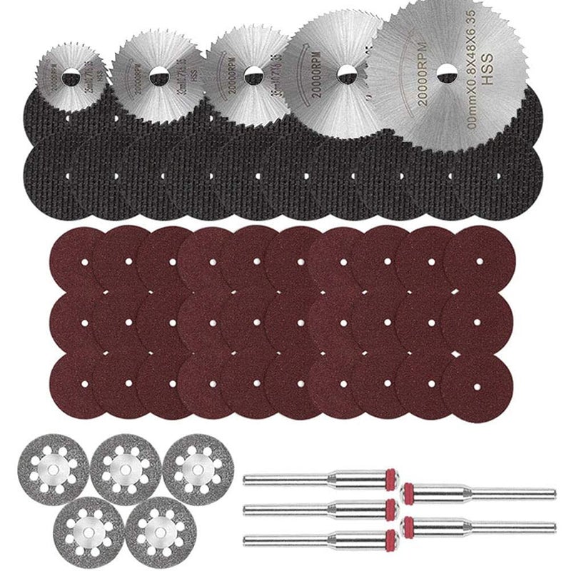 DIY Crafts CTDIYHI33233 Rotary Tool Set Grinding Wheel Circular Woodworking Diamond Cutting Disc Mini Accessories Drill Multifunction Sanding Pack - Image 1