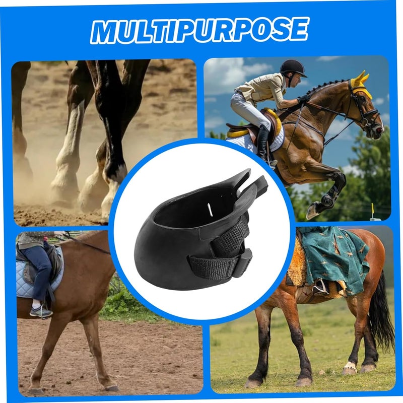 Horse Hoof Boots: 1 Pair Black M Size Rubber Hoof Protection Boots - Therapeutic Wound Care Hoof Boots for Equine Laminitis, Abscess and Nail Injury Management - Image 3