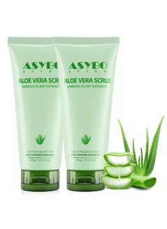 Natural Facial Scrub Organic Aloe Vera Exfoliating Scrub for Blackheads Dark Spot and Acne Face  Body Exfoliator to Remove Dirt Oil Daily Cleaning Skin Care 353oz2PCS