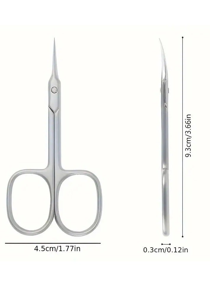 Goolsky 1pc Nail Cuticle Clippers, Stainless Steel Curved Blade Tweezers Pusher Dead Skin Removal Scissors Clippers Manicure Tools - Image 4