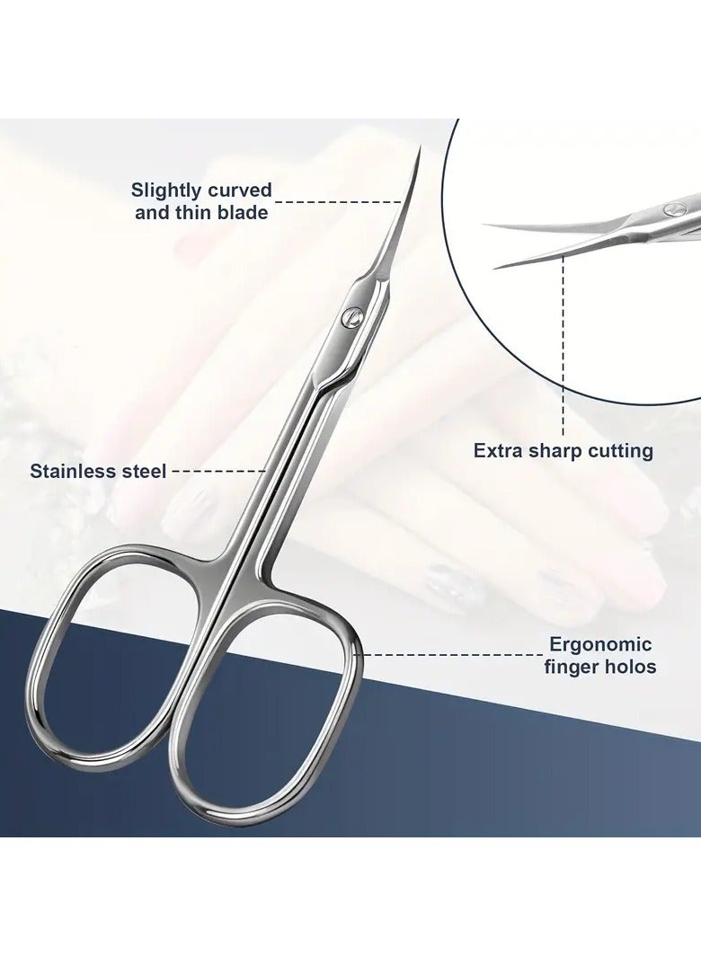 Goolsky 1pc Nail Cuticle Clippers, Stainless Steel Curved Blade Tweezers Pusher Dead Skin Removal Scissors Clippers Manicure Tools - Image 5