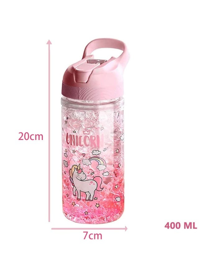 FAYET Kids Water Bottle 400ML with Straw or Chug Spout, Leak Proof, BPA Free, Easy Open, for School & Outdoor Use (Pink) - Image 4