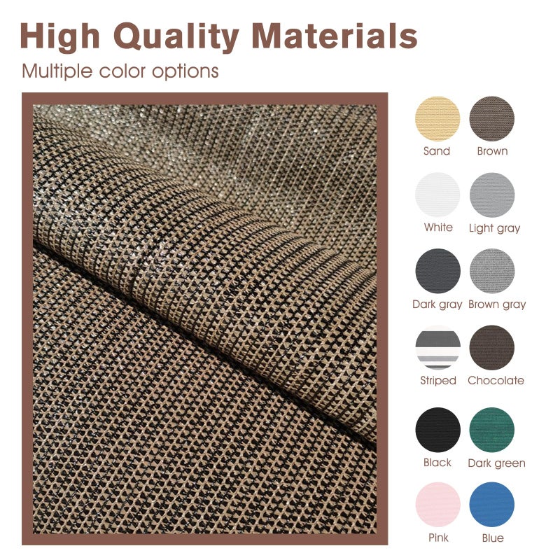 SUNNY GUARD 3'x10' Brown Balcony Deck Privacy Screen Fence, Apartments Railing Screen, Heavy Duty Wind Screen for Outdoor,Backyard,Patio,Deck Privacyï¼ˆWe Make Custom Sizesï¼‰ - Image 4