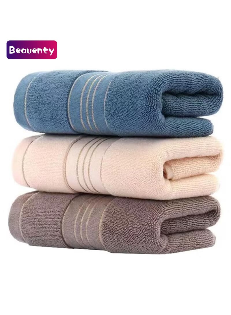 Beauenty Hand Towels for Bathroom, 3 Pcs Cotton Face Towels, Super Soft Highly Absorbent Hand Towel Set, for Gym, Shower, Hotel, Spa 33x76 cm - Image 1