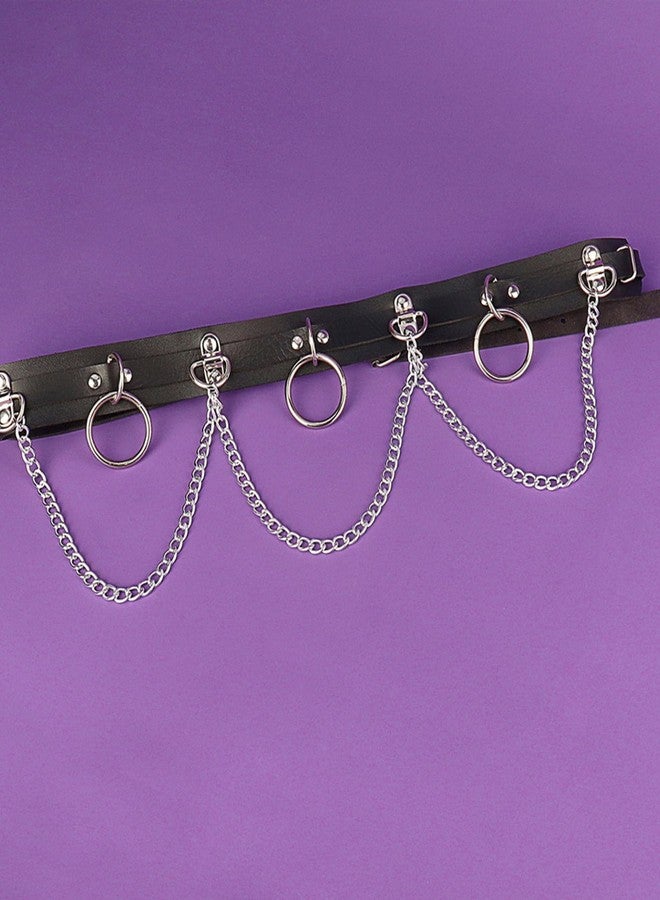 QWALIT Punk Belt with Chain for Women - Leather Body Chain Belt - Goth Accessories - Image 4