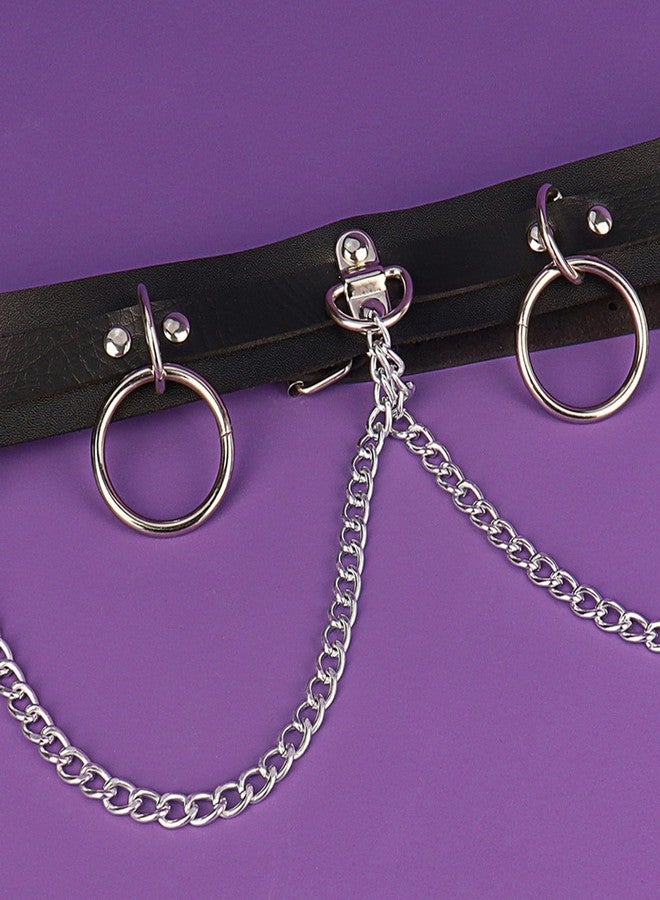 QWALIT Punk Belt with Chain for Women - Leather Body Chain Belt - Goth Accessories - Image 5