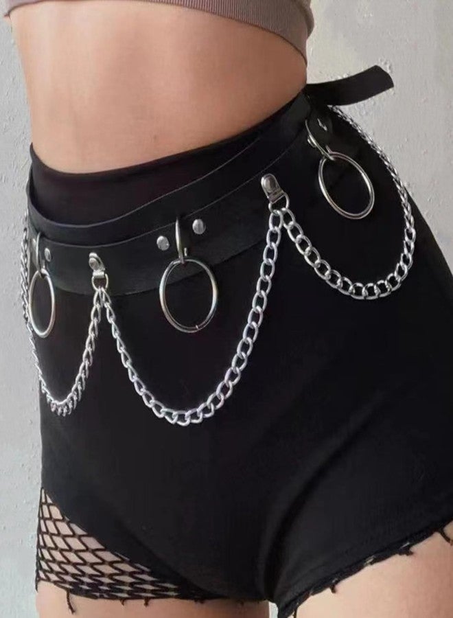 QWALIT Punk Belt with Chain for Women - Leather Body Chain Belt - Goth Accessories - Image 3