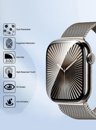 [8 حزم] حماية شاشة لـ Apple Watch السلسلة 11/10 46ملم، فيلم TPU مرن مغطى كامل ذات خاصية التأهيل الذاتية، مقاوم للخدش عالي الدقة وضوح ممتاز - view 2