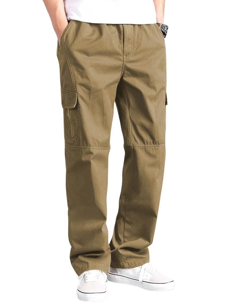 TAGDO® Men's Cargo |Cargo Pants for Men|Cotton Pant| Men's Classic Cargo Pant (RF-Cargo-2002-Gold-34) - Image 1