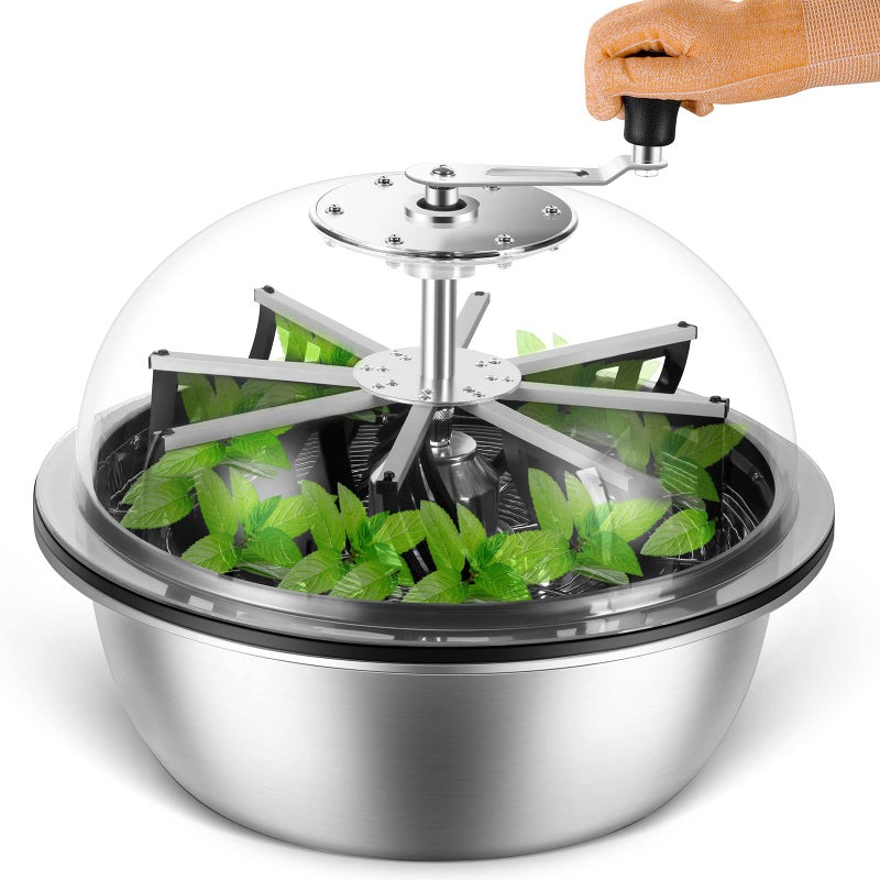 MELONFARM 19 in Bud Leaf Bowl Trimmer Bud Bowl Trimmer with Switchable Stainless Steel Blades Clear Visibility Dome Hand Twist Spin Cutting Bud Trimmer for Buds Flowers Hydroponics Plants
