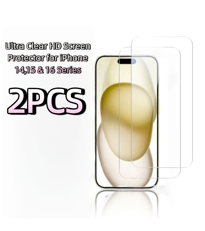 2 Pack Full Transparency HD Tempered Glass Screen Protector For iPhone 14 - Image 1