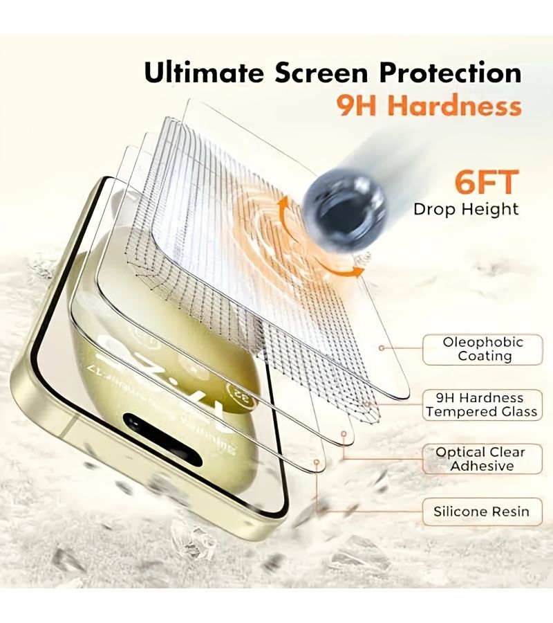 2 Pack Full Transparency HD Tempered Glass Screen Protector For iPhone 14 - Image 2