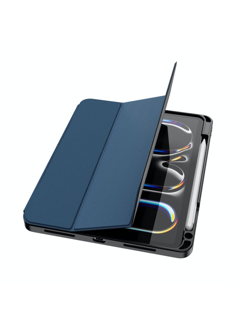 جرين ليون حافظة آيباد أير 13 بوصة حافظة Hogo Premium مع حامل قلم رصاص / ملائمة فائقة النحافة / نحيفة وخفيفة الوزن / حامل ثلاثي الطي ثابت / وضعية ثنائية الاتجاه للعرض والكتابة / غطاء ذكي مغناطيسي سكون/ إيقاظ تلقائي - أزرق - Image 4