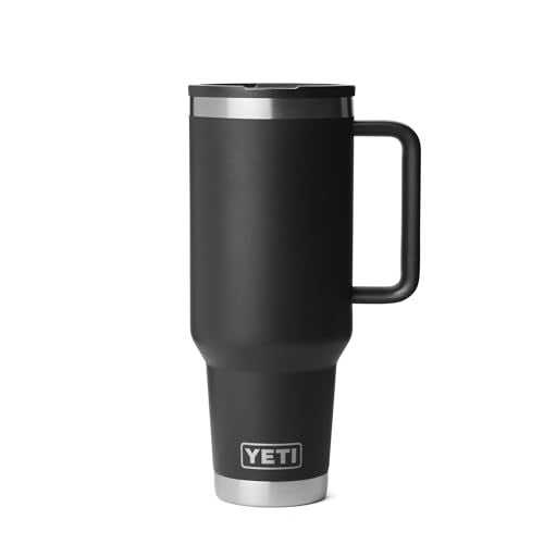 YETI Rambler 40 oz Travel Mug with Flip Straw Lid Stainless Steel Vacuum Insulated Leakproof Cup Holder Friendly Black - Image 1