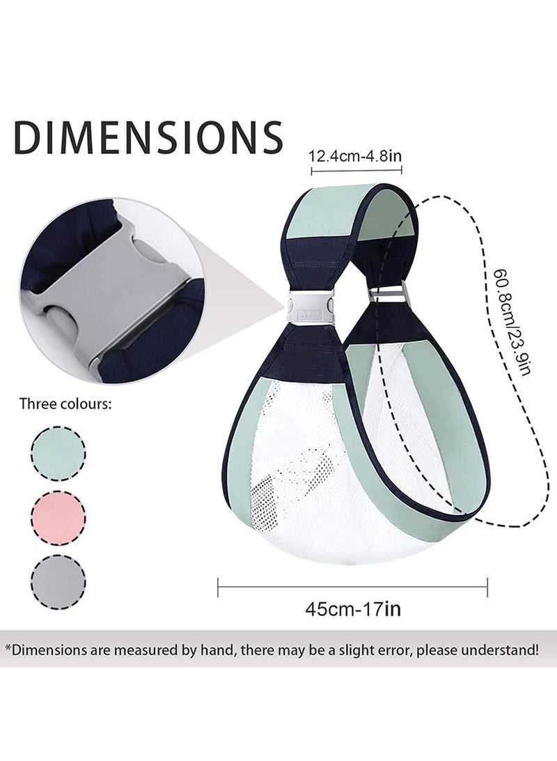 Adjustable Baby Holder Carrier, Baby Half Wrapped Sling Hip Carrier, Baby Sling Carrier with Safety Buckle One Shoulder Labor-Saving Breathable Mesh Fabric for Newborn to Toddler - Image 2